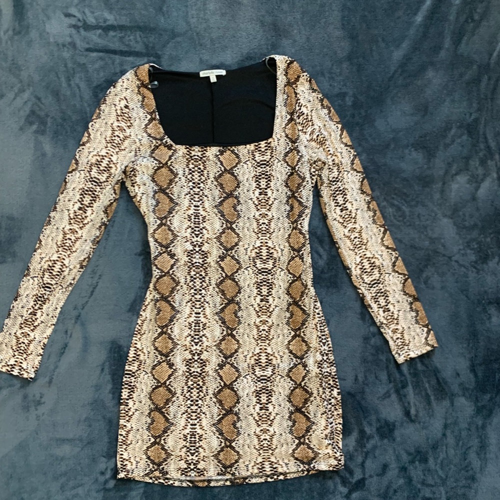 This is a snake print dress.